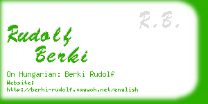 rudolf berki business card